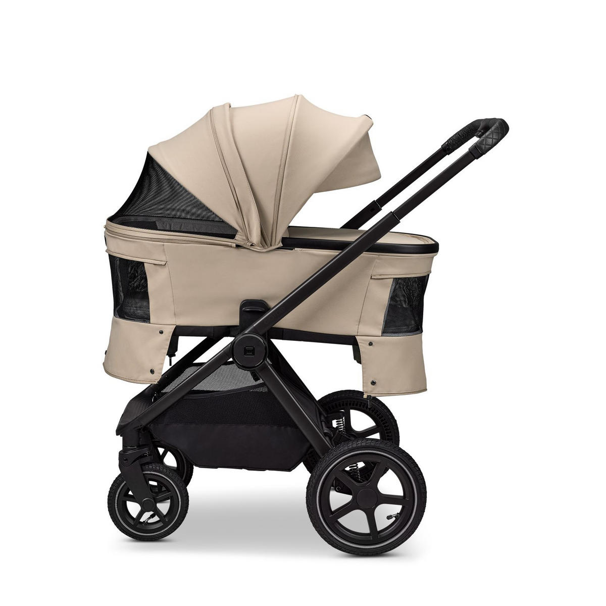 KINDERWAGENSET  GIO FOLD SET AIR  sand  - Sandfarben/Schwarz, Basics, Textil/Metall (120/58/92cm) - Moon Edition