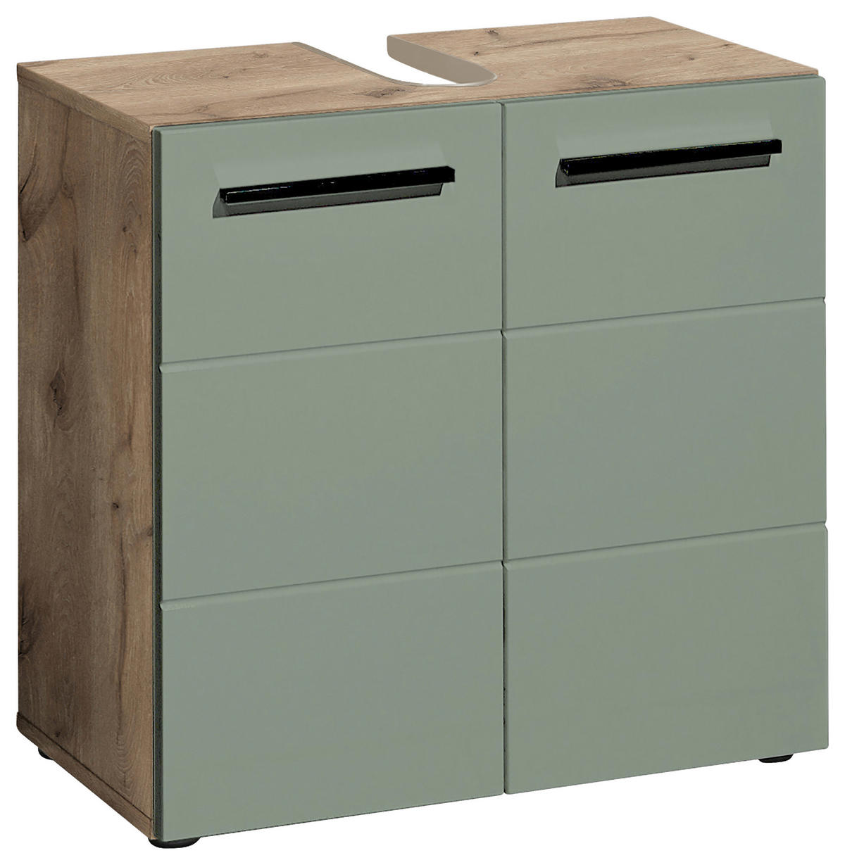 WASCHBECKENUNTERSCHRANK 60/62/31 cm  - Eichefarben/Schwarz, Basics, Holzwerkstoff/Kunststoff (60/62/31cm) - MID.YOU