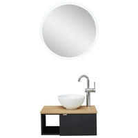 FÜRDŐSZOBA - tölgyfa színű/fekete, Modern, faalapú anyag/kerámia (70cm) - Sadena