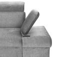 ECKSOFA Greige Flachgewebe Rücken echt, Kopfteilverstellung, Sitzvorzug  - Greige/Schwarz, MODERN, Textil/Metall (210/258cm) - Landscape