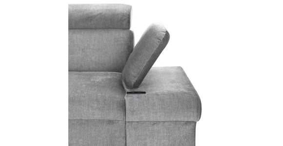 ECKSOFA Greige Flachgewebe Rücken echt, Kopfteilverstellung, Sitzvorzug  - Greige/Schwarz, MODERN, Textil/Metall (210/258cm) - Landscape
