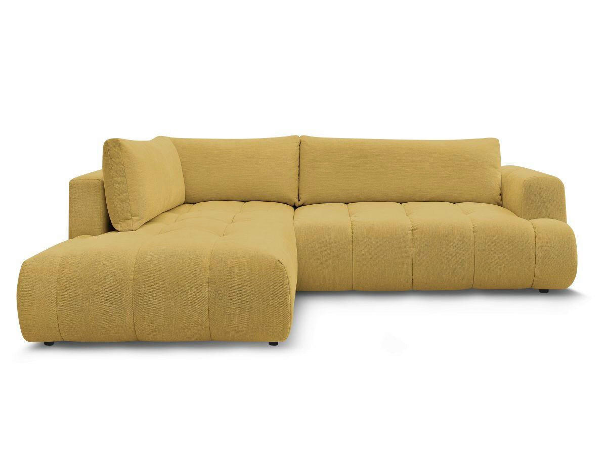 ECKSCHLAFSOFA FUJI Leinenoptik Gelb  inkl.  - Gelb/Schwarz, MODERN, Kunststoff/Textil (204/282cm)