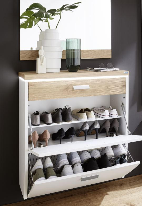 GARDEROBE Weiß, Eichefarben - Eichefarben/Weiß, Design, Holz (170/200/32cm) - Dieter Knoll
