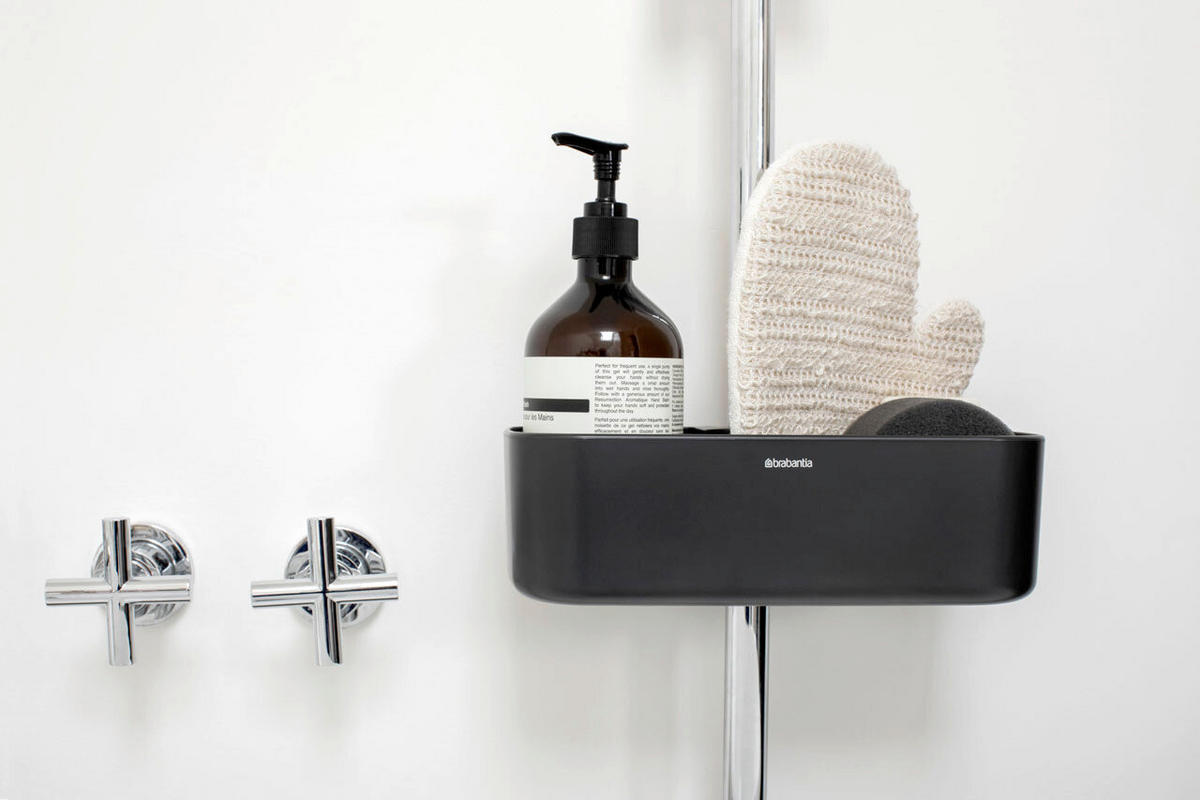 KORPA ZA TUŠ KABINU  plastika  - tamnosiva, Osnovno, plastika (13,3/7,5/24,4cm) - Brabantia