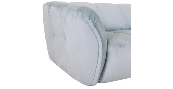 BIGSOFA Plüsch Mintgrün - Schwarz/Mintgrün, KONVENTIONELL, Kunststoff/Textil (220/67/106cm) - Carryhome