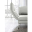 RÉCAMIERE in Echtleder Hellgrau  - Chromfarben/Hellgrau, Design, Leder/Metall (209/85-109/95-16cm) - Dieter Knoll