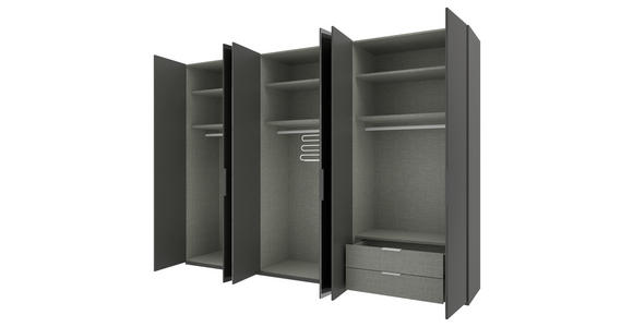 DREHTÜRENSCHRANK 300/223/62 cm 6-türig Anthrazit - Anthrazit/Schwarz, KONVENTIONELL, Glas/Holzwerkstoff (300/223/62cm) - Novel
