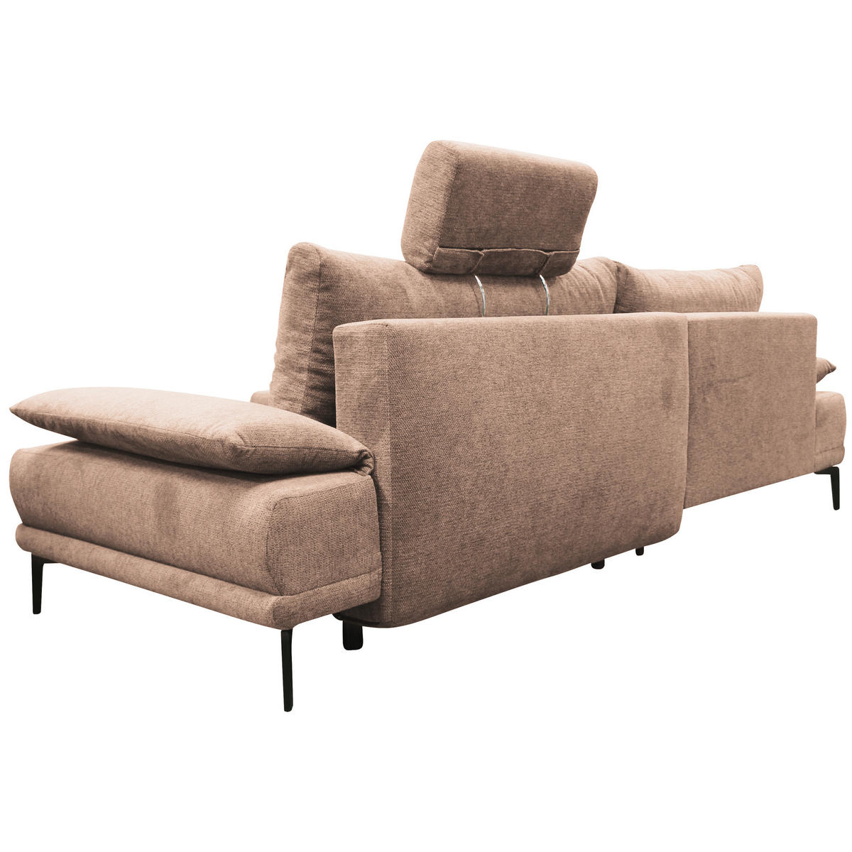 ECKSOFA Beige Webstoff  - Beige/Schwarz, Design, Textil/Metall (192/260cm) - MID.YOU