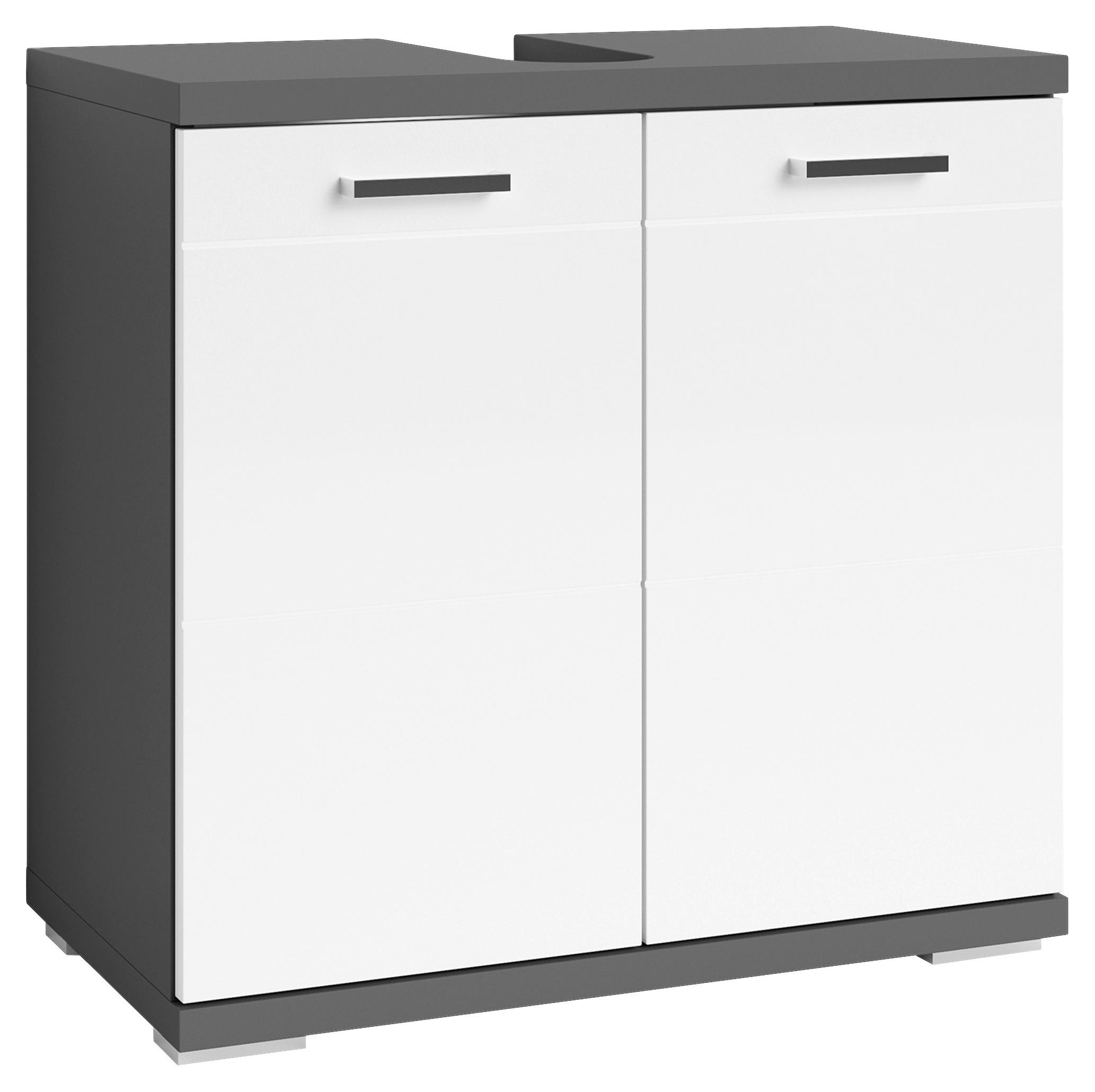 WASCHBECKENUNTERSCHRANK 60/59/31,5 cm  - Chromfarben/Weiß Hochglanz, MODERN, Holzwerkstoff/Kunststoff (60/59/31,5cm) - MID.YOU