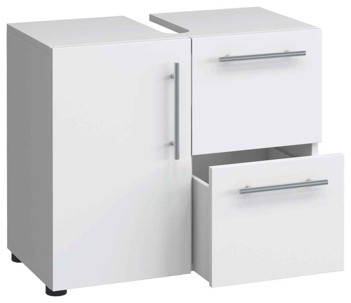 WASCHBECKENUNTERSCHRANK 61/51/32 cm  - Silberfarben/Schwarz, KONVENTIONELL, Holzwerkstoff/Kunststoff (61/51/32cm) - MID.YOU