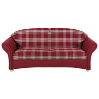 3-SITZER-SOFA in Flachgewebe Rot  - Buchefarben/Rot, Design, Holz/Textil (202/85/81cm) - Max Winzer
