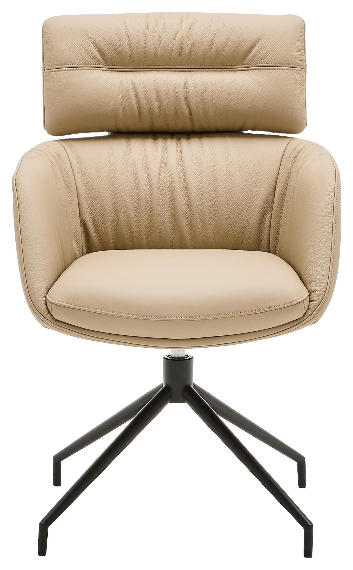 KAROSSZÉK taupe  - fekete/taupe, Design, bőr/fém (62/92/65cm) - Dieter Knoll