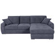 ECKSOFA in Mikrofaser Blau  - Chromfarben/Blau, MODERN, Kunststoff/Textil (276/193cm) - Hom`in