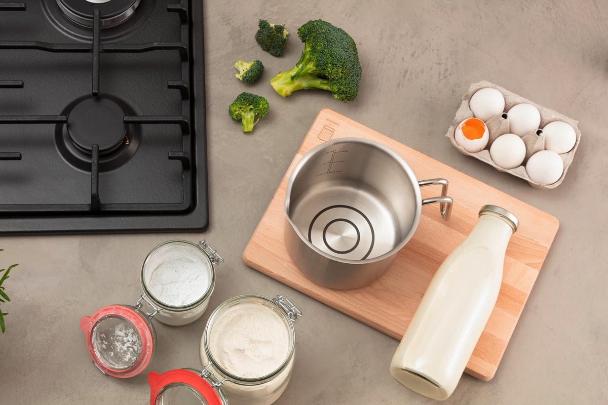 Oală Pentru Fiert Lapte 1,5 L  - culoare inox, Design, metal (1500ml) - Chefkoch+Fackelmann