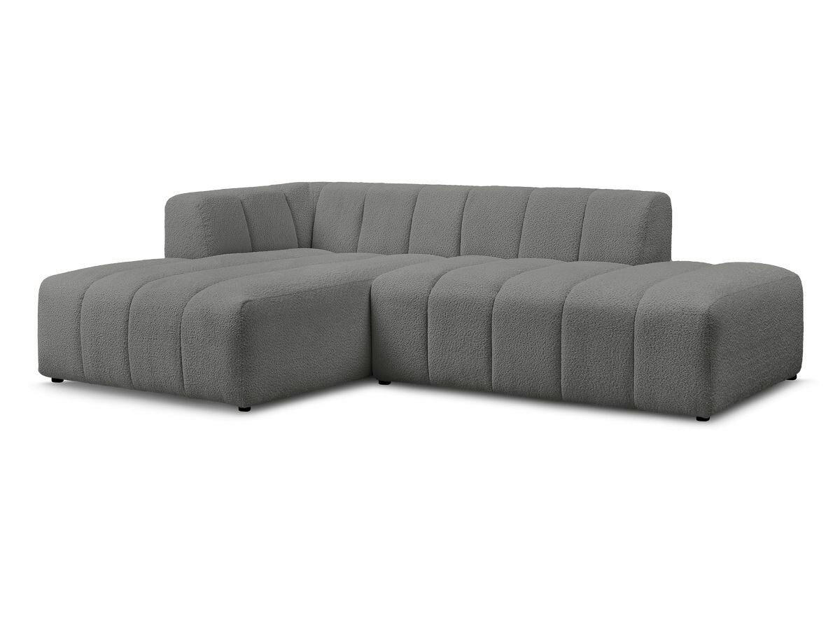 ECKSOFA  ANNECY Dunkelgrau Bouclé  - Dunkelgrau/Schwarz, MODERN, Kunststoff/Textil (170/262cm)