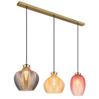 HÄNGELEUCHTE 90/25/120 cm  - Goldfarben/Multicolor, Basics, Glas/Metall (90/25/120cm) - Globo