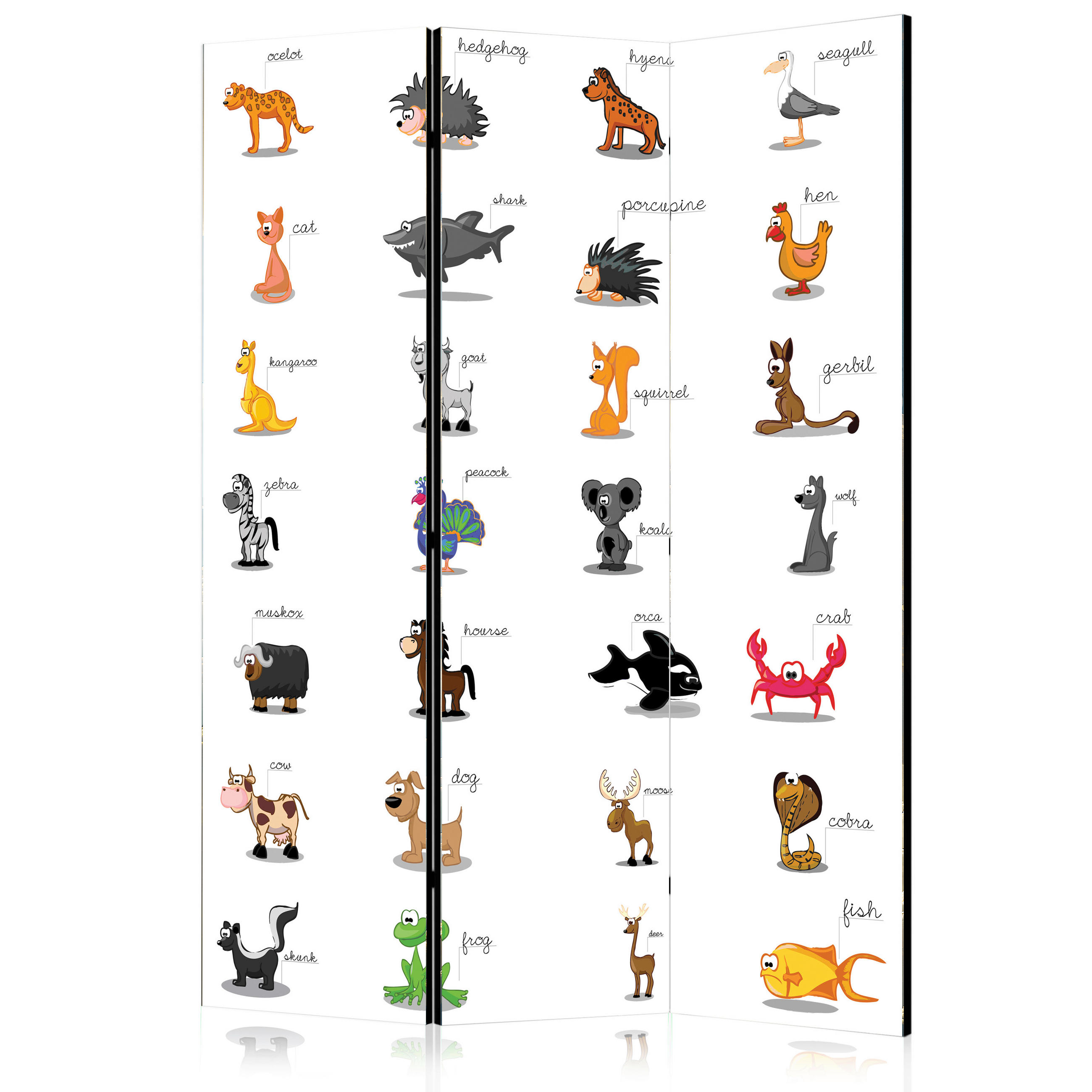 PARAVENT mit 3  Flügel - Multicolor/Weiß, Basics, Holz/Textil (135/172/3cm) - artgeist