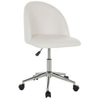 VRTLJIVI STOL tekstil bela  - barve kroma/bela, Basics, kovina/umetna masa (49/77-87/55cm) - MID.YOU