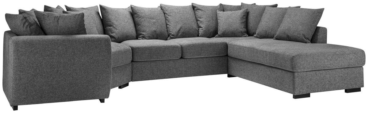 SOFFA i trä, textil ljusgrå  - ljusgrå/svart, Klassisk, trä/textil (174/374/241cm) - Carryhome