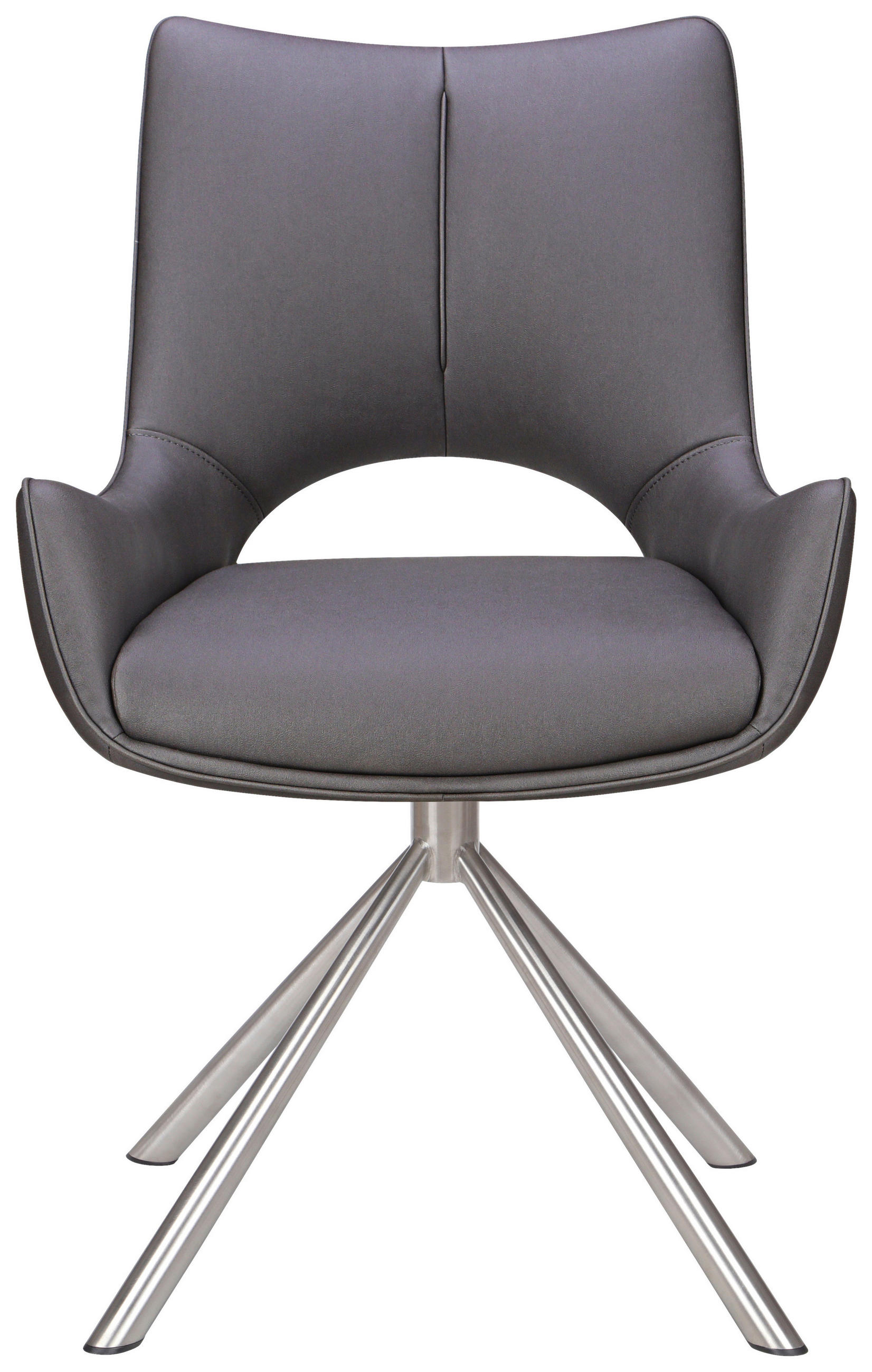 STUHL - Edelstahlfarben/Dunkelgrau, Design, Textil/Metall (57/88,5/62cm) - Carryhome