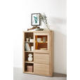 HIGHBOARD 98/140/38 cm  - Alteiche/Grau, KONVENTIONELL, Glas/Holz (98/140/38cm) - Voleo