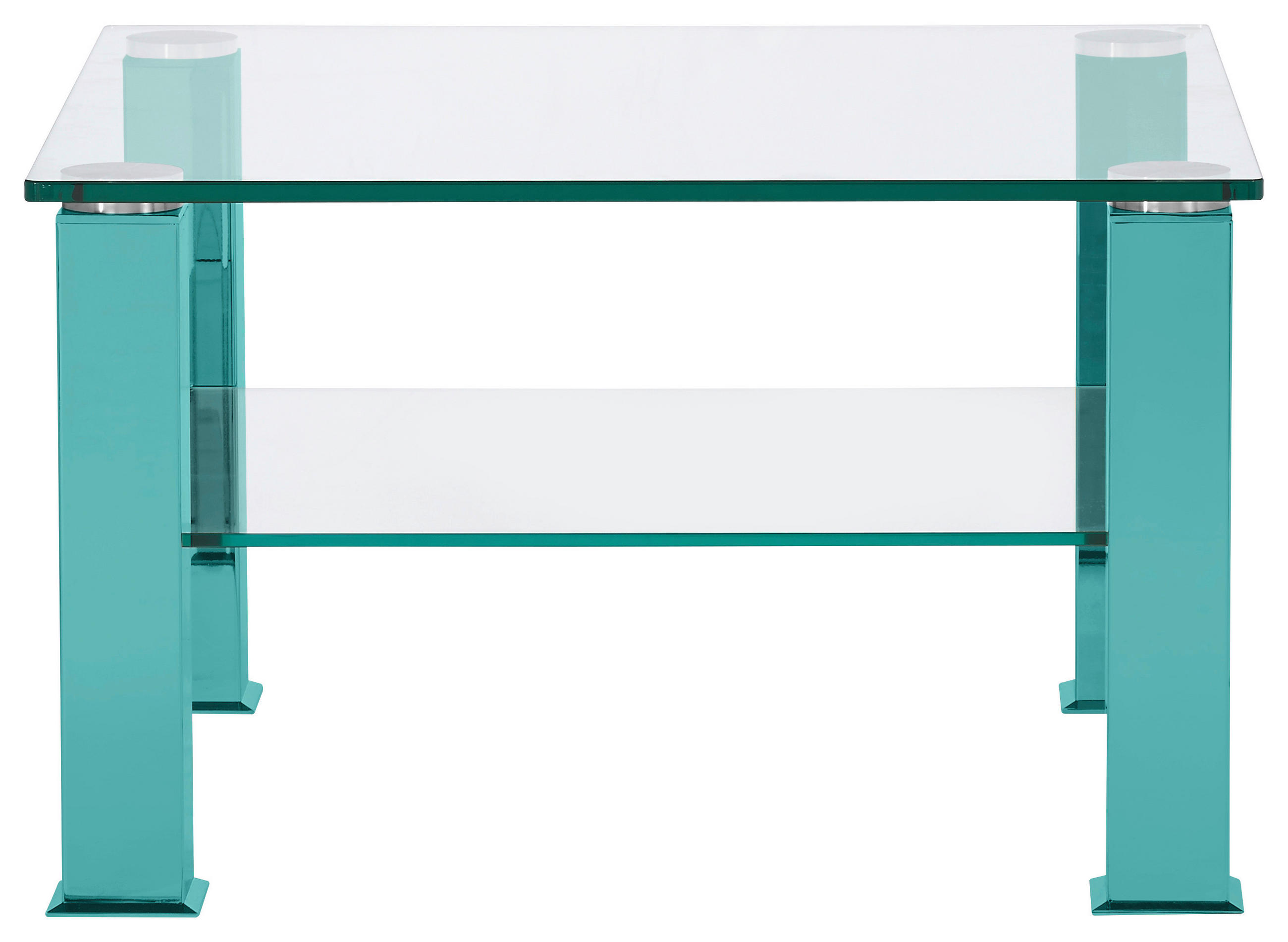 COUCHTISCH Kristallglas 75/75/42,5 cm quadratisch Türkis  - Türkis, Design, Glas/Kunststoff (75/75/42,5cm)