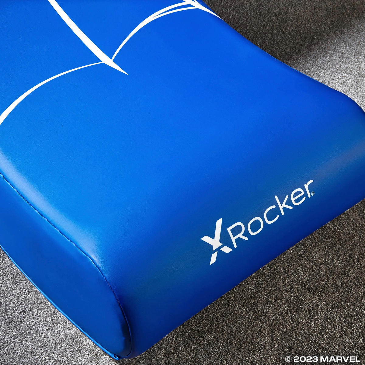 HERNÉ KRESLO, modrá - modrá, Modern, koža/kompozitné drevo (40/65,5/85,5cm) - X Rocker