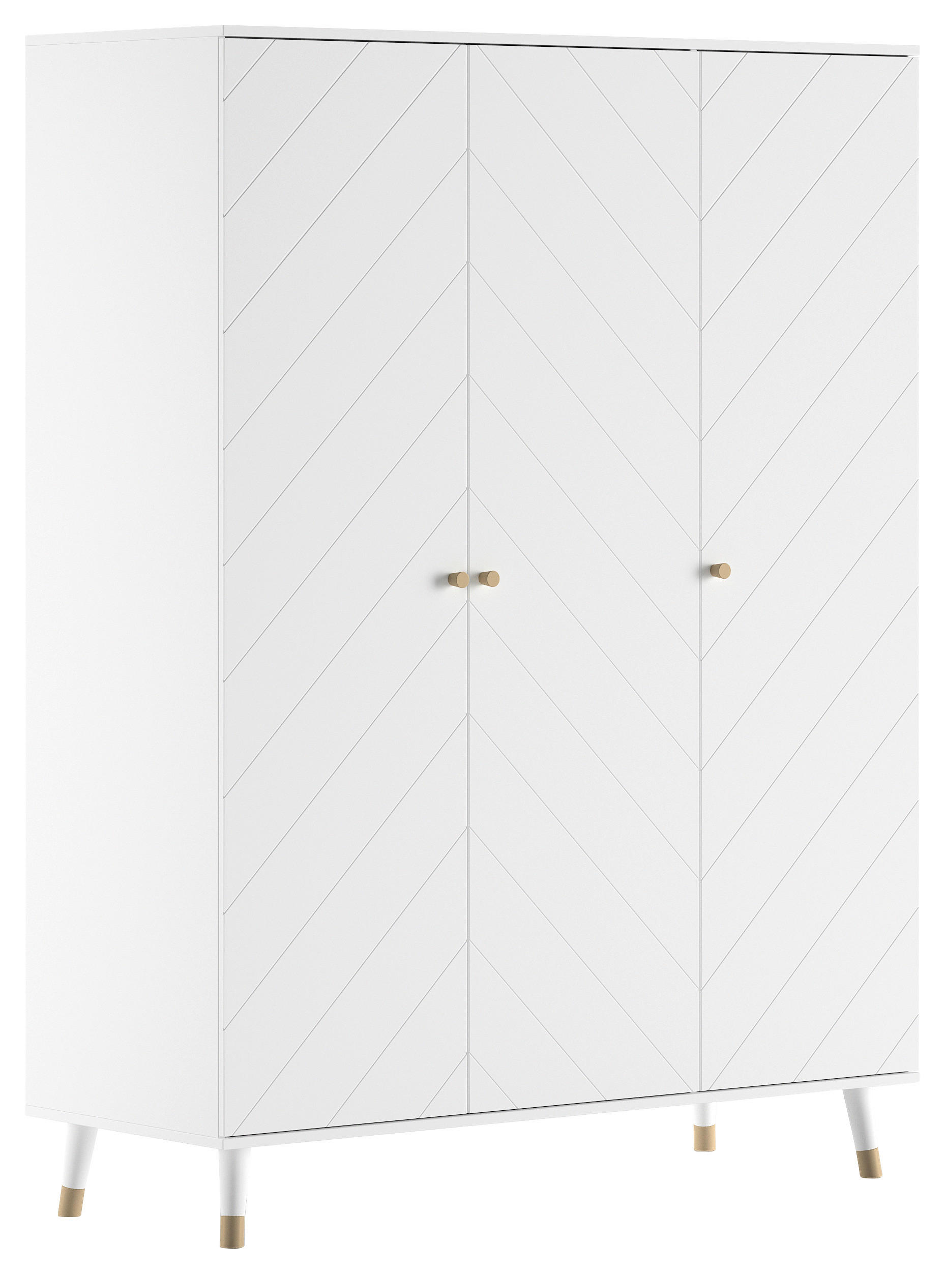  KINDERKLEIDERSCHRANK Weiß  - Goldfarben/Weiß, MODERN, Holzwerkstoff/Kunststoff (150/200/59cm) - Vipack