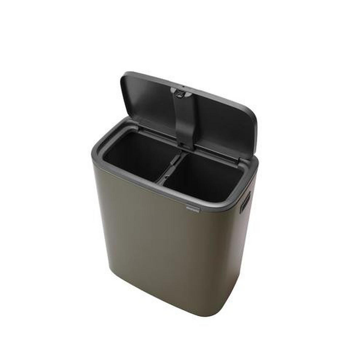 ABFALLEIMER BO TOUCH BIN 2 x 30 L  - Platinfarben/Schwarz, Design, Kunststoff/Metall (54,5/65,6/31,2cm) - Brabantia