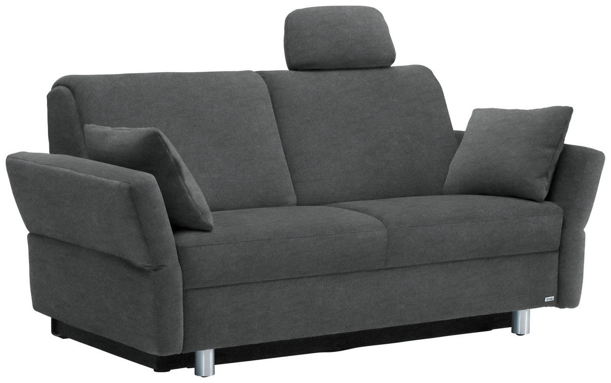 SCHLAFSOFA in Velours, beflockt Grau  - Alufarben/Grau, KONVENTIONELL, Kunststoff/Textil (170/88/91cm) - Sedda