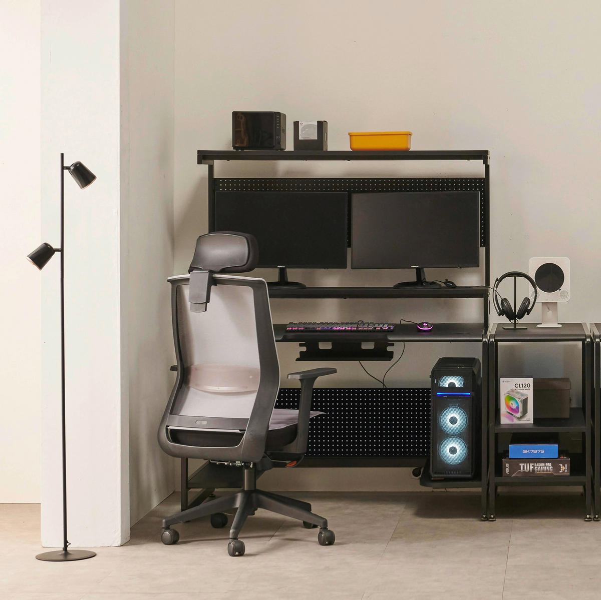 SCHREIBTISCH 120/70/148 cm  in Schwarz  - Schwarz, Design, Holzwerkstoff/Metall (120/70/148cm) - Livetastic