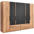 DREHTÜRENSCHRANK  in Anthrazit, Wildeiche  - Wildeiche/Anthrazit, Natur, Glas/Holz (300/218/60cm) - Valnatura