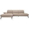ECKSOFA Creme Chenille  - Creme/Schwarz, Design, Textil/Metall (180/289cm) - Stylife