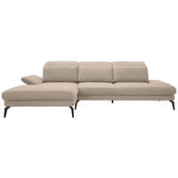 ECKSOFA in Chenille Creme  - Creme/Schwarz, Design, Textil/Metall (180/289cm) - Stylife