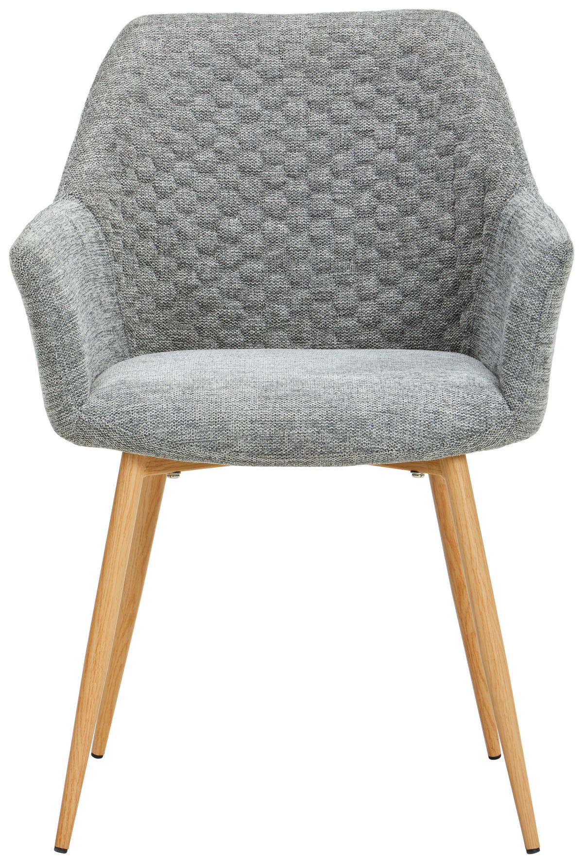 ARMLEHNSTUHL  in Eisen Webstoff  - Eichefarben/Grau, KONVENTIONELL, Holz/Textil (56,5/80/58cm) - Livetastic