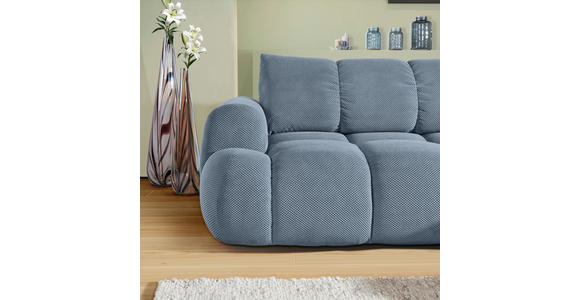 ECKSOFA Blau Flachgewebe  - Blau/Schwarz, KONVENTIONELL, Kunststoff/Textil (274/174cm) - Carryhome