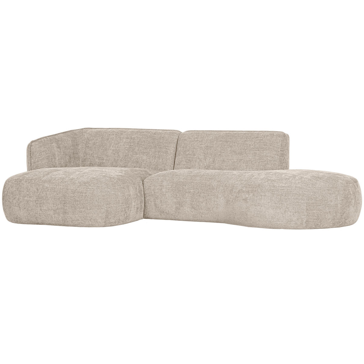 ECKSOFA einzeln stellbar  Polly Sandfarben Webstoff  - Sandfarben/Schwarz, Design, Kunststoff/Textil (150/275cm) - Livetastic