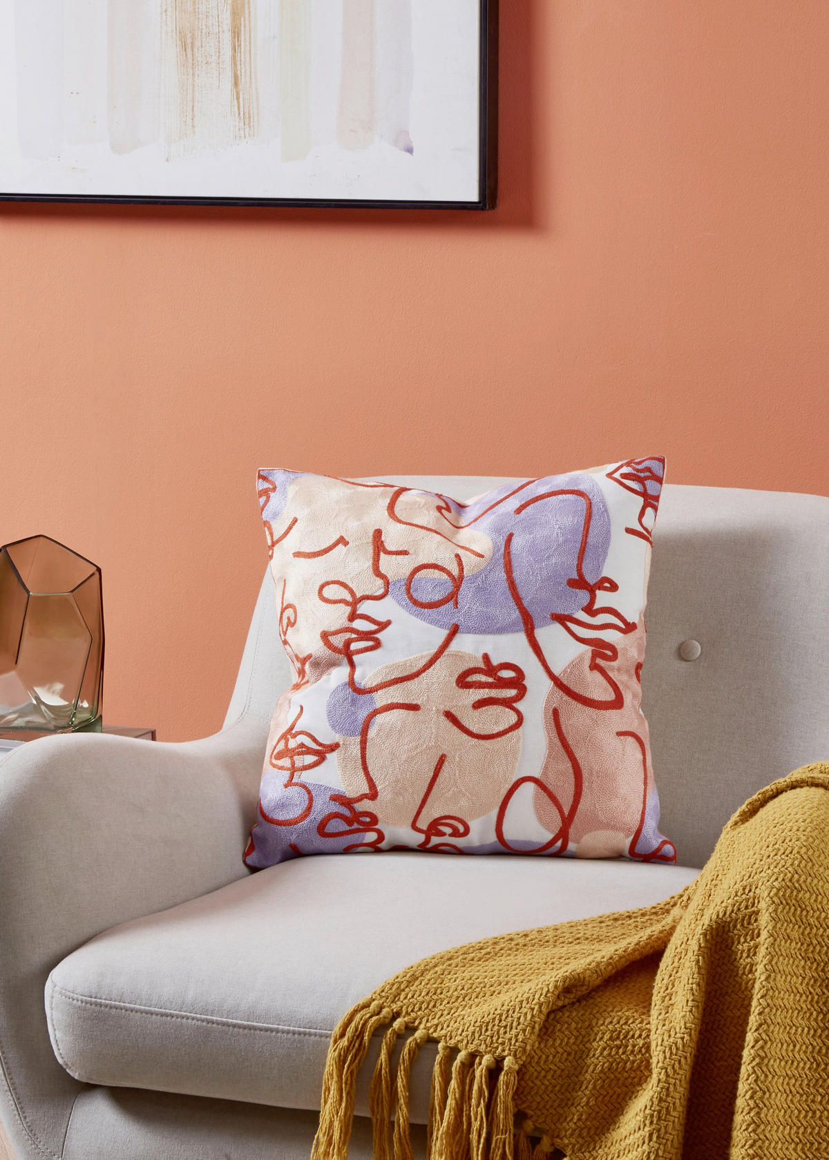 ZIERKISSEN  45/45 cm   - Lila/Rot, Basics, Textil (45/45cm) - Eglo