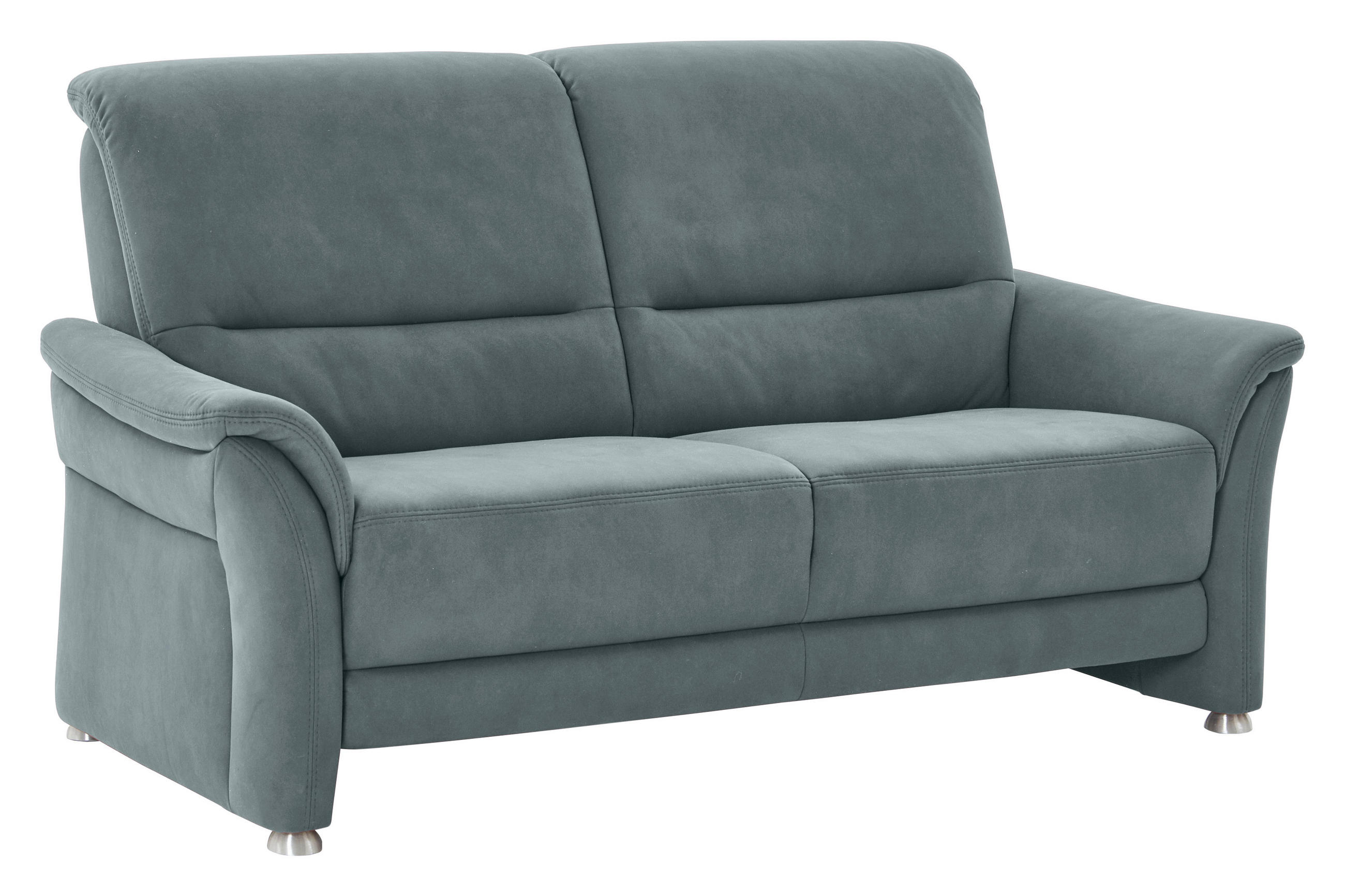 2,5-SITZER Flachgewebe Graublau  - Graublau/Alufarben, Konventionell, Textil/Metall (172/96/93cm) - Beldomo Premium