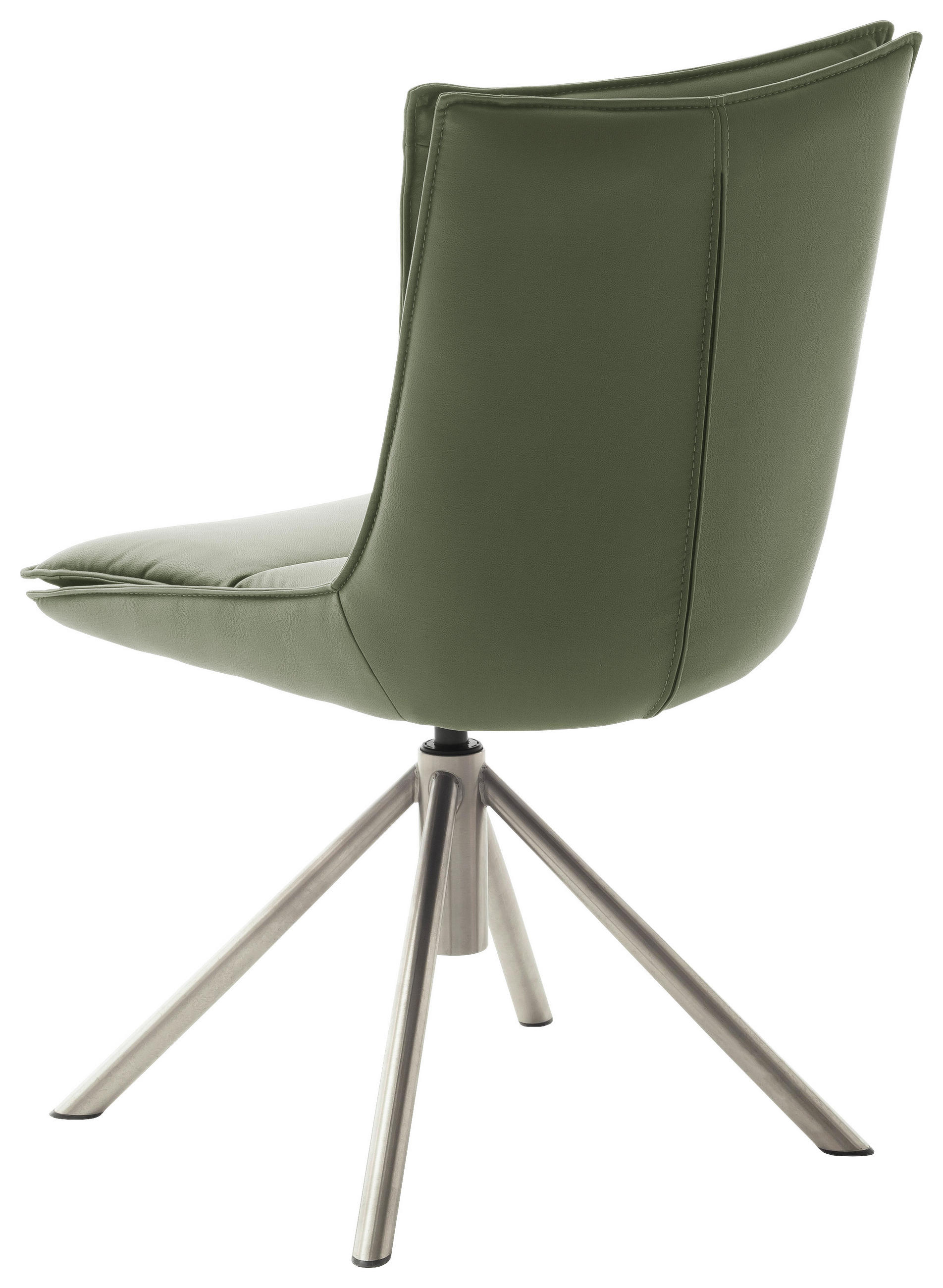 STUHL drehbar beschichtet Edelstahlfarben, Olivgrün  - Edelstahlfarben/Olivgrün, Design, Textil/Metall (49/90/65cm) - Novel