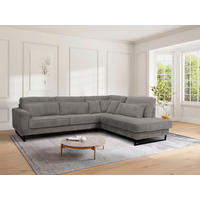 ROHOVÁ SEDAČKA, textil, kompozitné drevo, sivá - čierna/sivá, Konventionell, kov/kompozitné drevo (284/253cm) - Livetastic