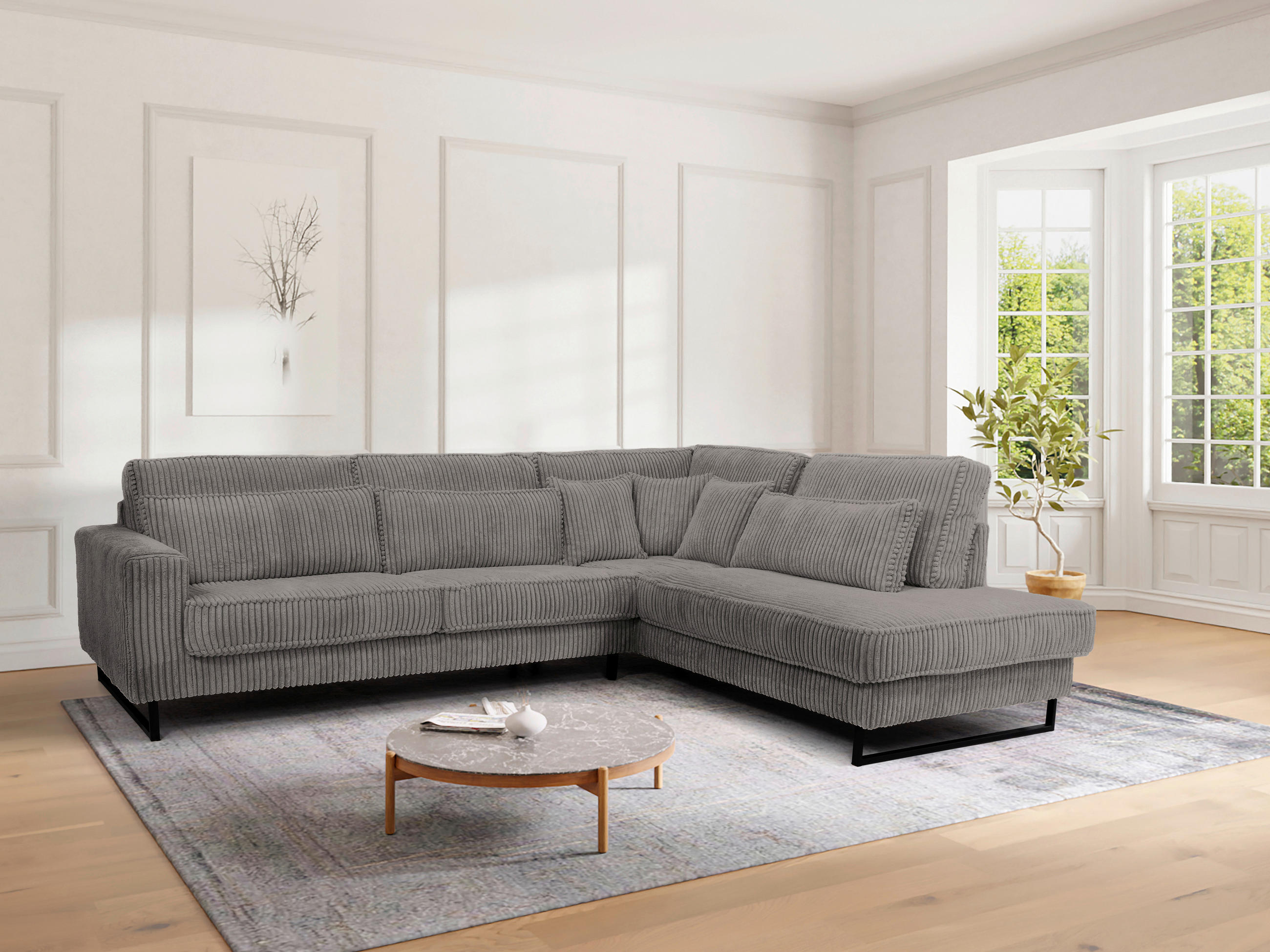 Livetastic ROHOVÁ SEDAČKA, textil, kompozitní dřevo, šedá