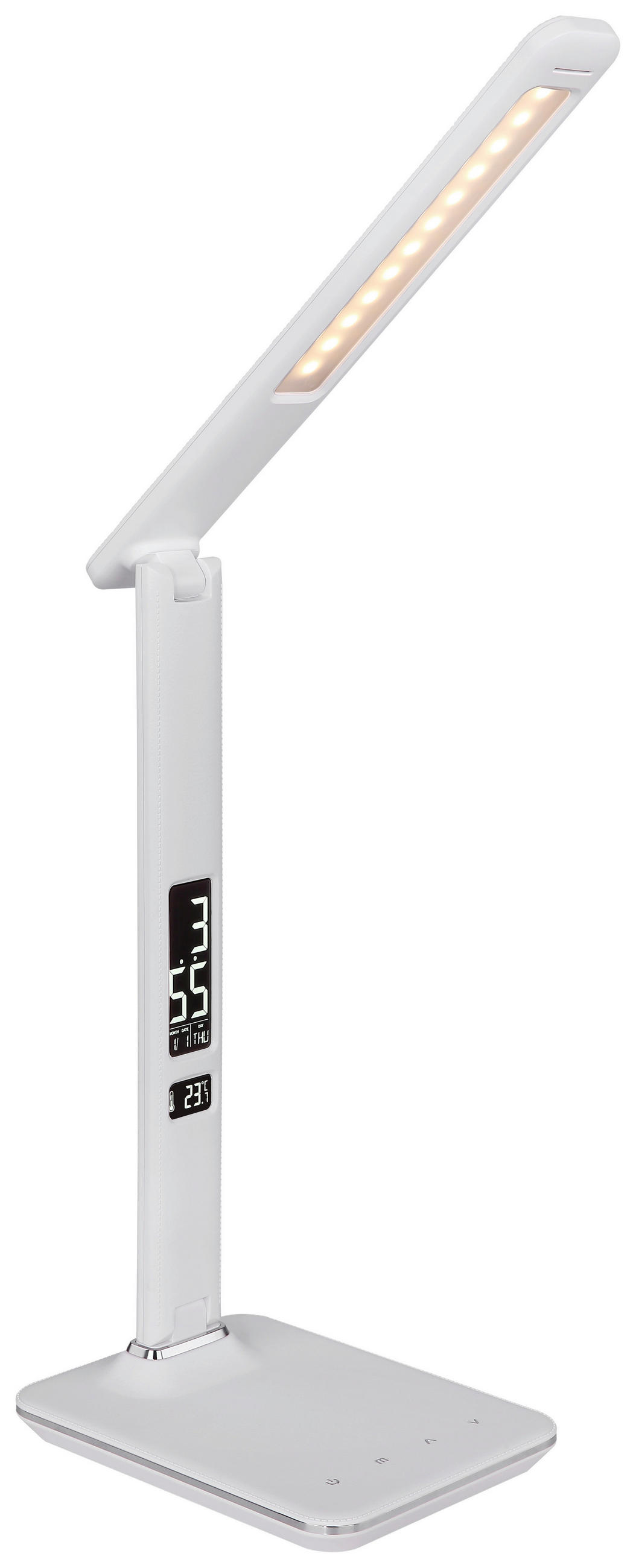 LED-Tischlampe Tanna dimmbar Weiß mit Kalenderfunktion