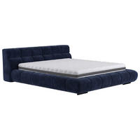 POLSTERBETT 200/200 cm,  in Blau,  - Blau/Schwarz, Design, Textil/Metall (200/200cm) - Belluti