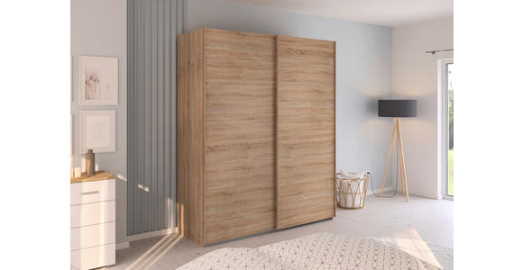 SCHWEBETÜRENSCHRANK 181/223/68 cm 2-türig Sonoma Eiche  - Sonoma Eiche, Design, Holzwerkstoff/Kunststoff (181/223/68cm) - Novel