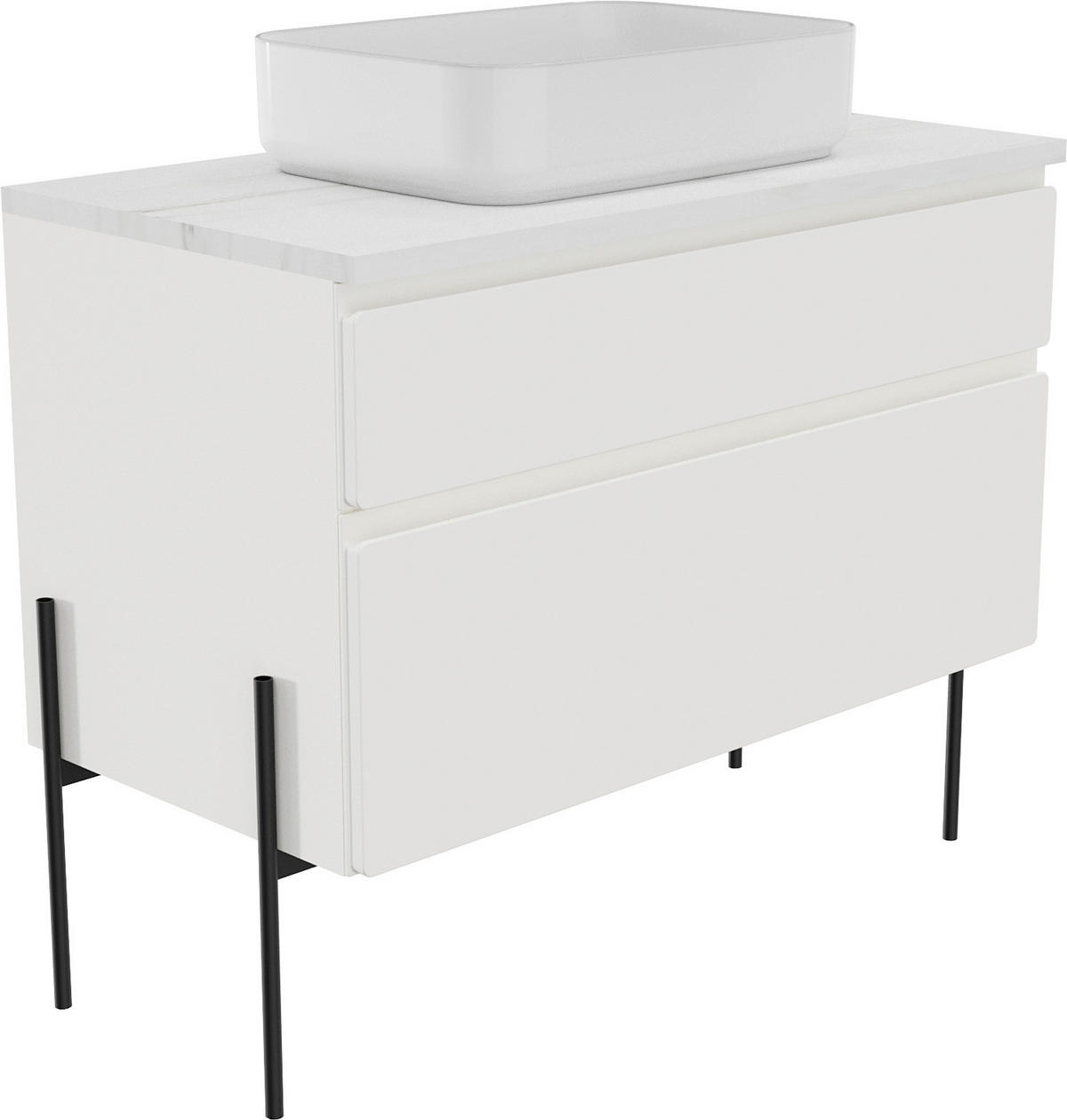 WASCHBECKENUNTERSCHRANK 90/55/47 cm  - Creme/Weiß, MODERN, Holzwerkstoff (90/55/47cm) - Welnova