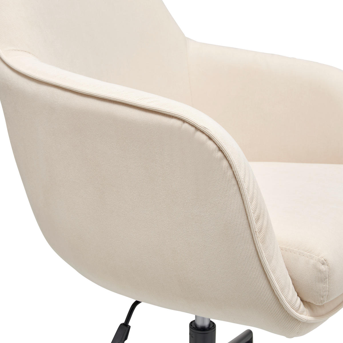DREHSTUHL Cord Beige  - Beige/Schwarz, LIFESTYLE, Kunststoff/Textil (63/93-98/71cm) - Livetastic