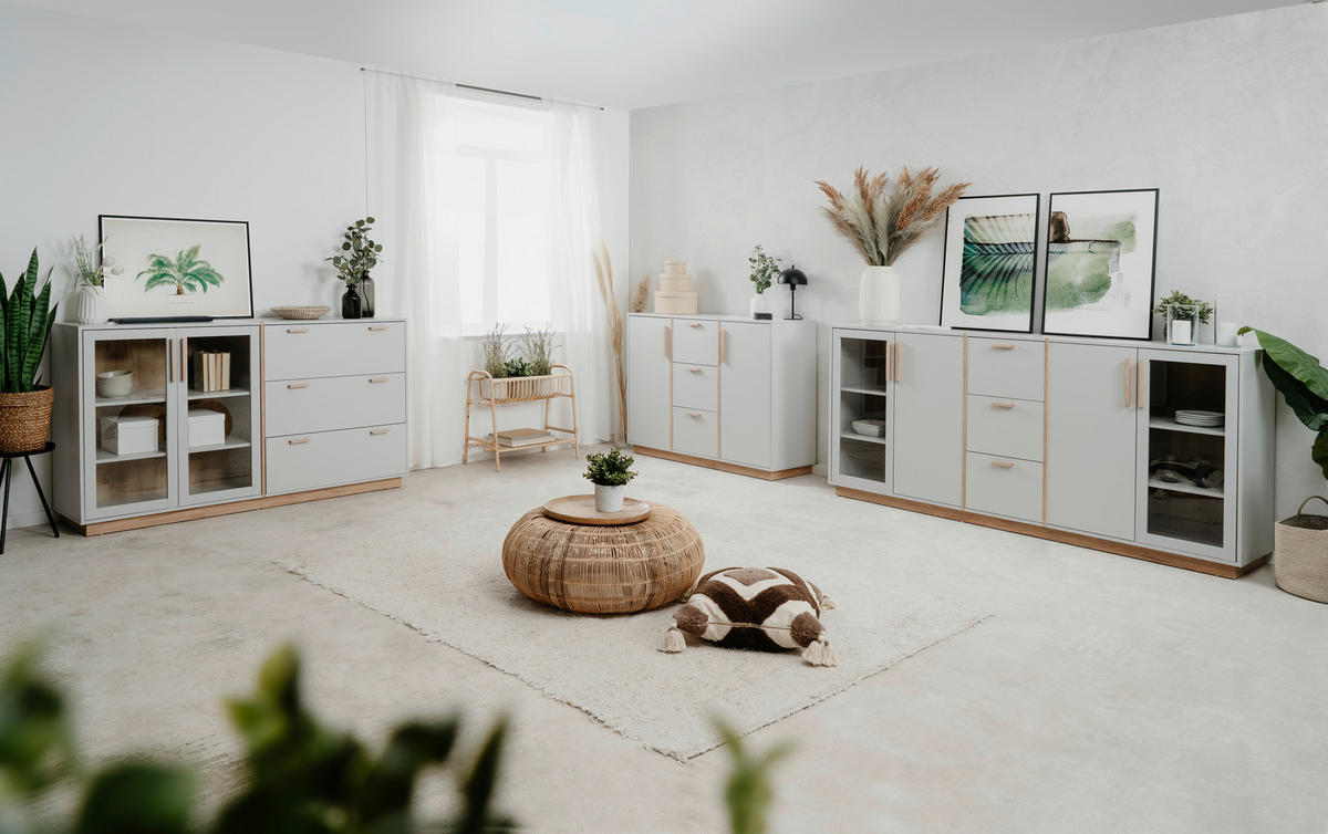 KOMMODE  in 82/94/40 cm  - Beige/Grau, KONVENTIONELL, Holzwerkstoff (82/94/40cm) - Livetastic
