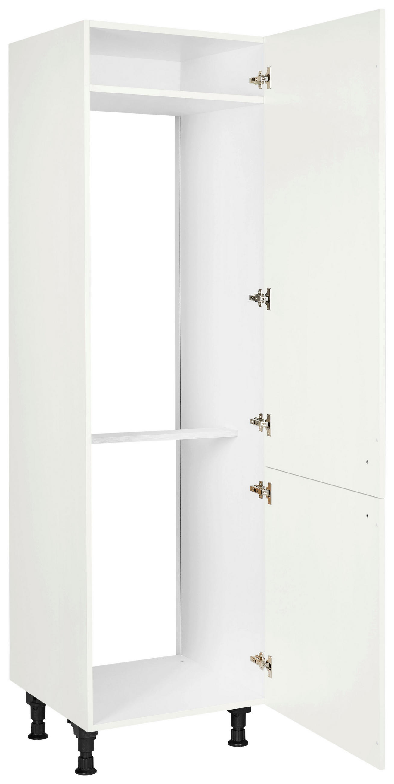 GERÄTEUMBAUSCHRANK 60/216,6/58 cm  in Weiß  - Edelstahlfarben/Weiß, MODERN, Holzwerkstoff/Metall (60/216,6/58cm) - Nobilia