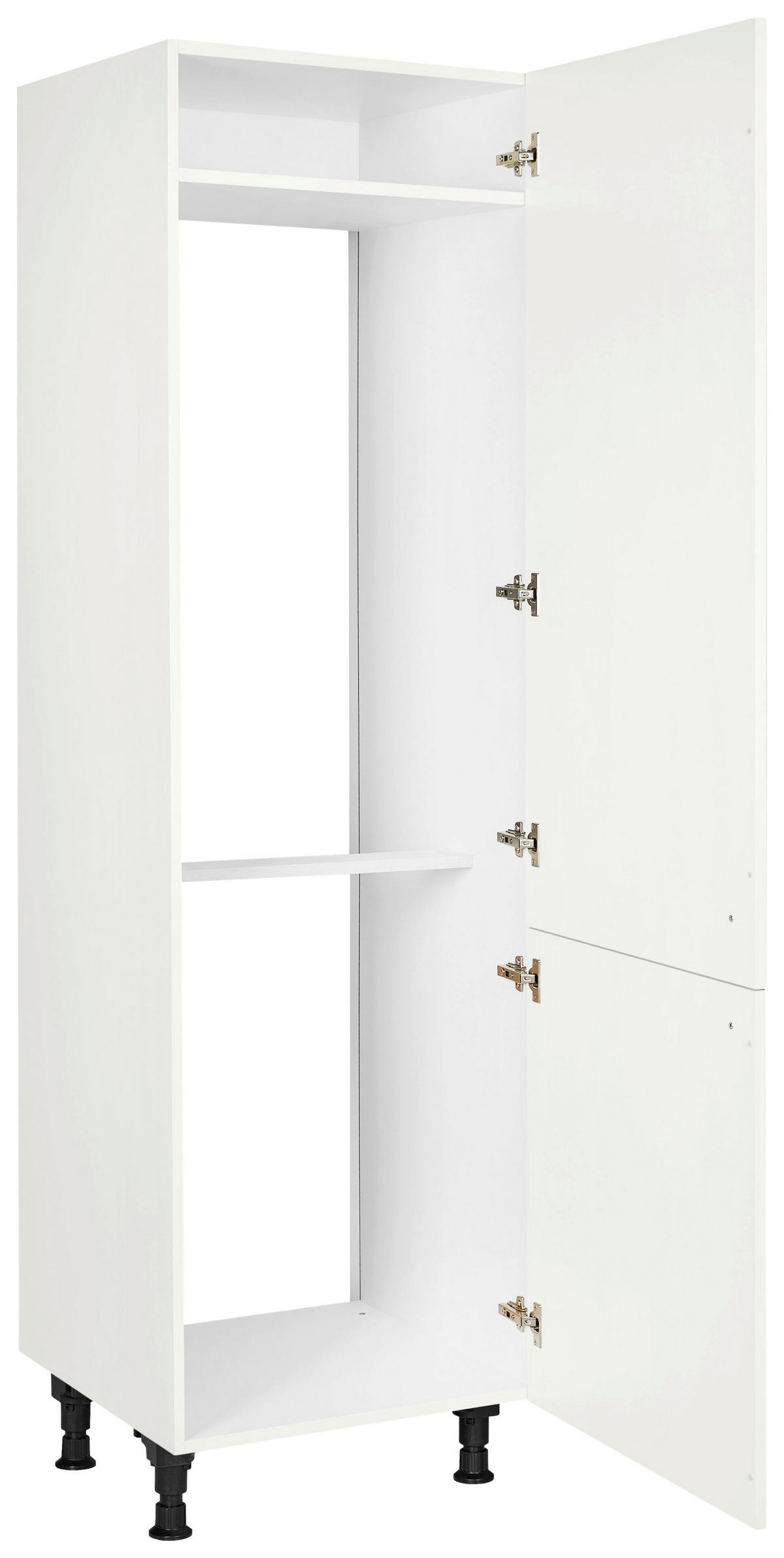 GERÄTEUMBAUSCHRANK 60/216,6/58 cm  in Weiß  - Edelstahlfarben/Weiß, MODERN, Holzwerkstoff/Metall (60/216,6/58cm) - Nobilia